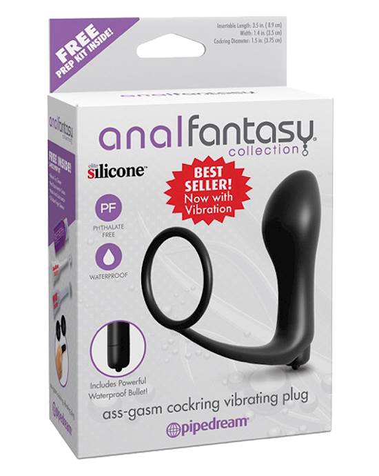 Anal Fantasy Collection Ass Gasm Vibrating Plug wCockring