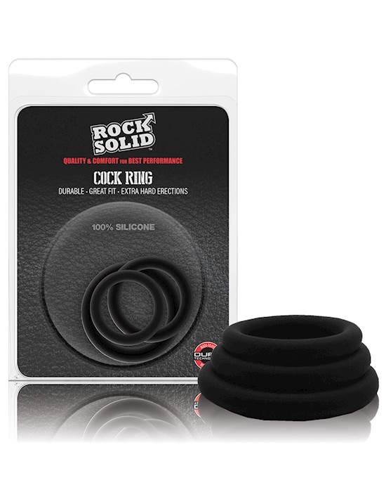 Rock Solid TriPack Silicone Gasket Cockrings  Black