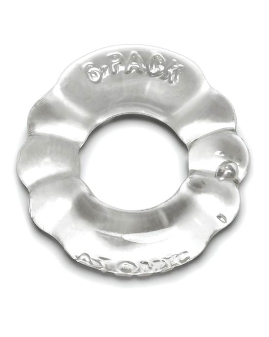 Oxballs Atomic Jock 6Pack Shaped Cockring  Clear
