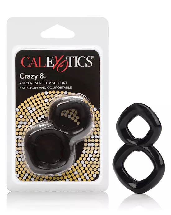 Crazy 8 Enhancer Double Cock Ring - Black