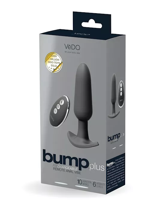 Vedo Bump Plus Rechargeable Remote Control Anal Vibe - Just Black