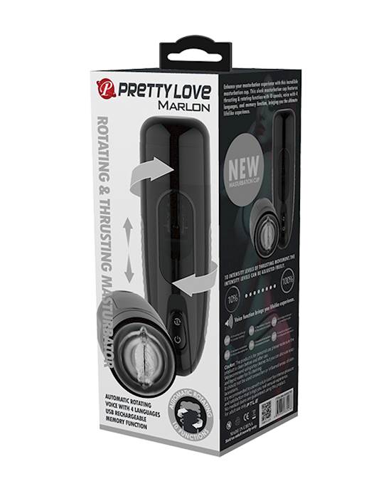 Pretty Love Marlon Thrusting amp Rotating Masturbator  Black