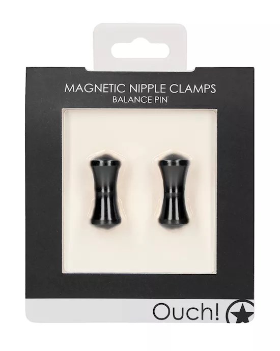 Shots Ouch Balance Pin Magnetic Nipple Clamps - Black