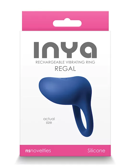 Inya Regal Rechargeable Vibrating Ring - Blue