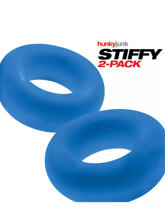 Hunky Junk Stiffy 2 Pack Cockrings - Teal Ice
