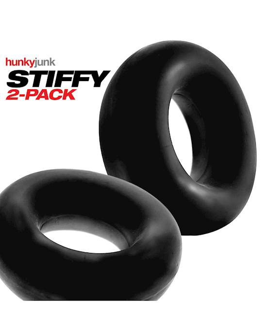 Hunky Junk Stiffy 2 Pack Cockrings  Tar Ice