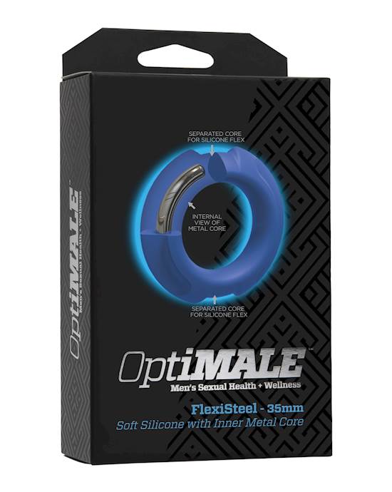 OptiMale FlexiSteel Cock Ring  35mm Blue