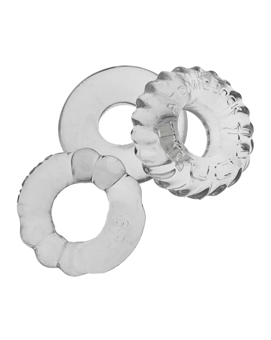 Oxballs Bonemaker 3 Pack Cockring Kit - Clear