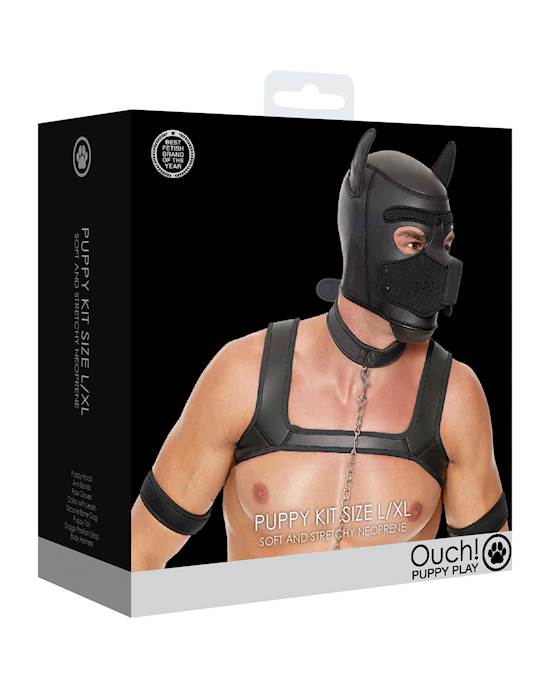 Shots Ouch Puppy Play Complete Kit  LXL Black