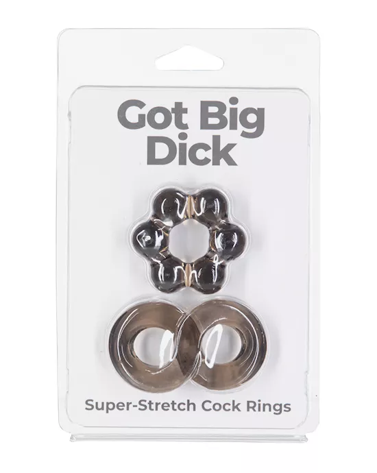 Got Big Dick 2 Pack Cock Rings - Black
