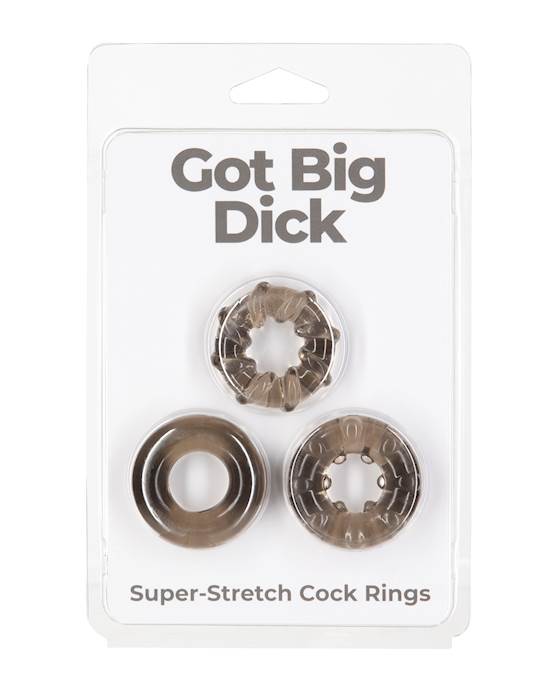 Got Big Dick 3 Pack Cock Rings  Black
