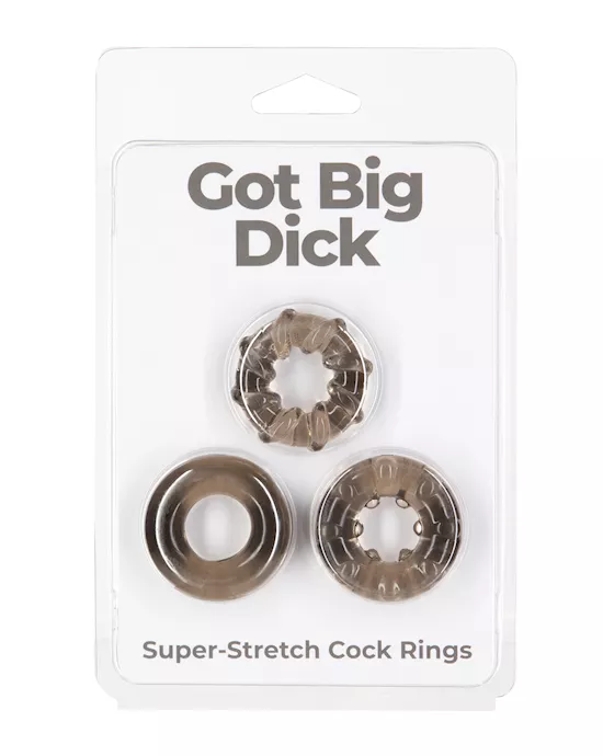 Got Big Dick 3 Pack Cock Rings - Black
