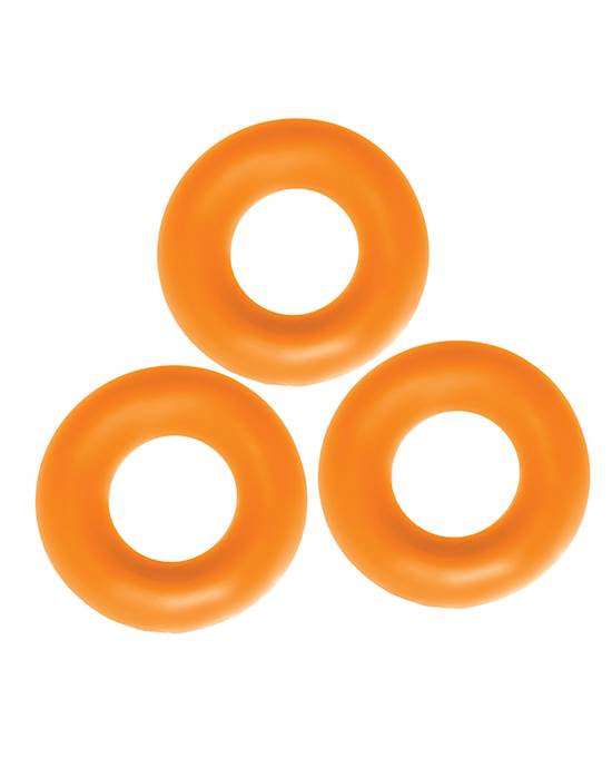 Oxballs Fat Willy 3 Pack Jumbo Cock Rings  Orange