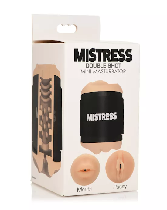 Curve Toys Mistress Double Shot Mini Masturbator Mouth & Pussy  - Light