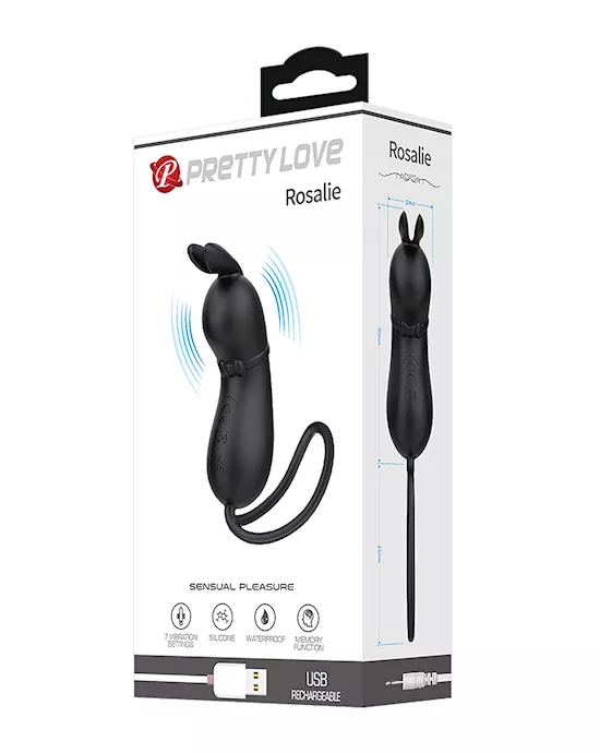 Pretty Love Rosalie Tethered Clit Stim - Black