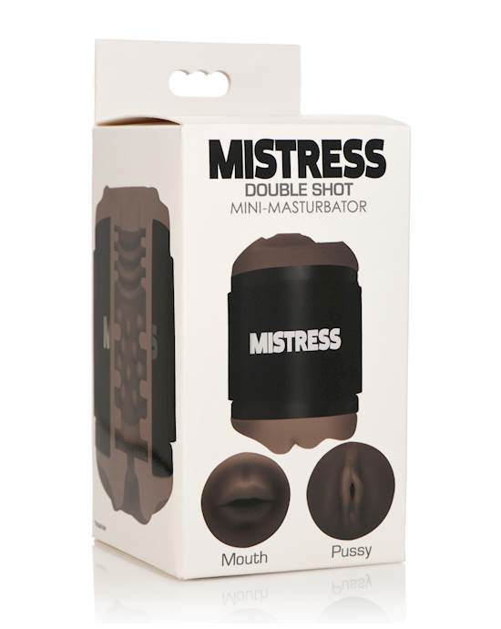 Curve Toys Mistress Double Shot Mini Masturbator Mouth amp Pussy   Dark