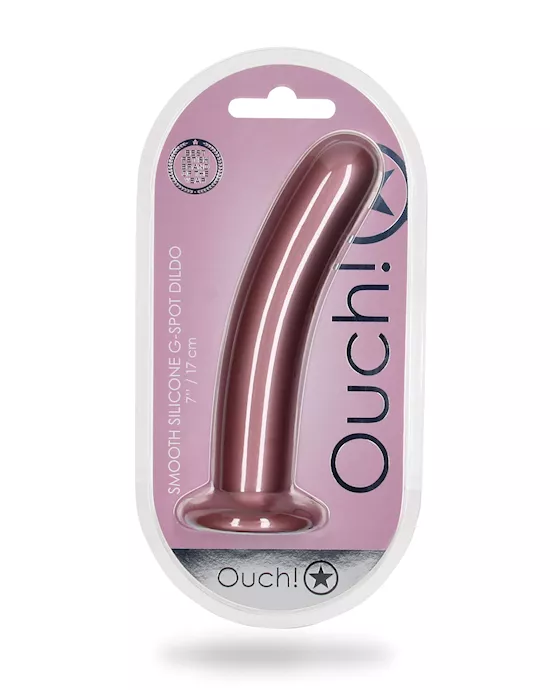 Shots Ouch 7" Smooth G-spot Dildo - Rose Gold