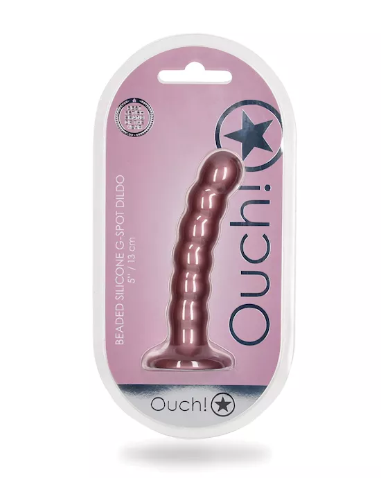 Shots Ouch 5" Beaded G-Spot Dildo - Rose Gold