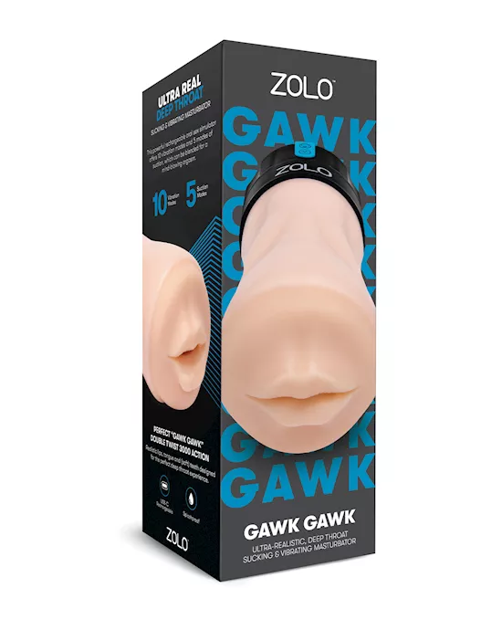 ZOLO Gawk Gawk Deep Throat Vibrating Masturbator - Ivory