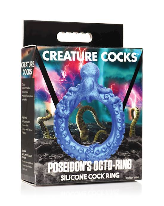 Creature Cocks Poseidon039s Octo Silicone Cock Ring  Blue