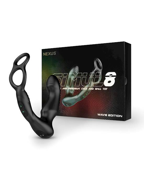 Nexus Simul8 Wave Dual Cock Ring Prostate Massage  Black