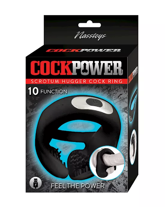 Cockpower Scrotum Hugger Cock Ring - Black