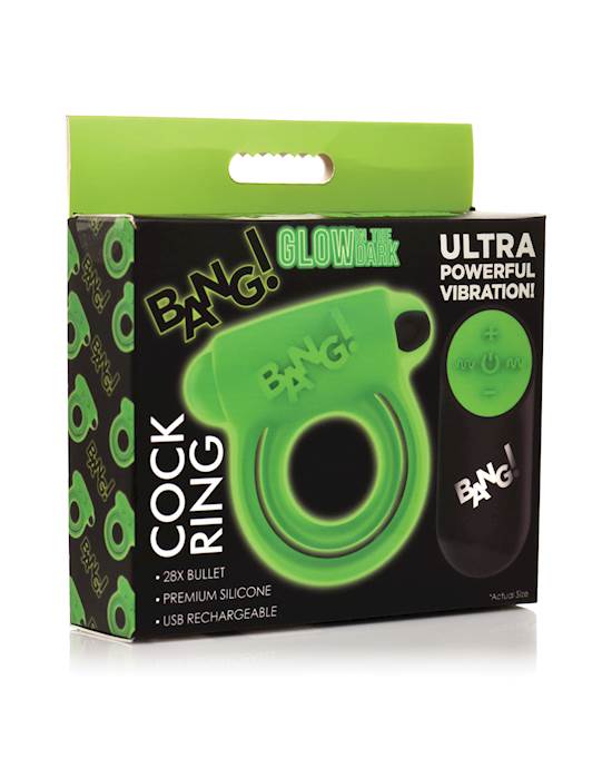 Bang Glow in the Dark 28X Remote Controlled Cock Ring